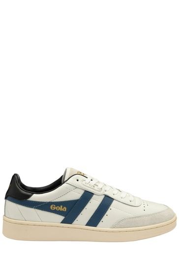 Gola White Mens  Contact Leather Lace-Up Trainers