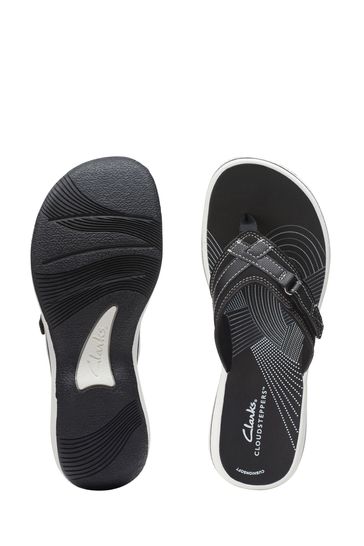 Clarks Black Synthetic Brinkley Sea Sandals