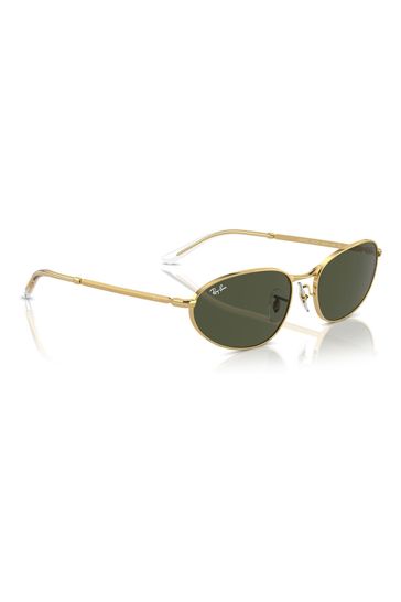 Ray-Ban Gold Tone Rb3734 Irregular Sunglasses