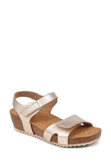 Brown and gold sandals hot sale