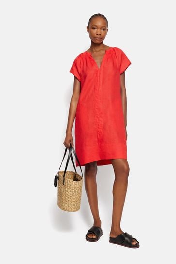 Jigsaw Linen Smocked T-Shirt Dress