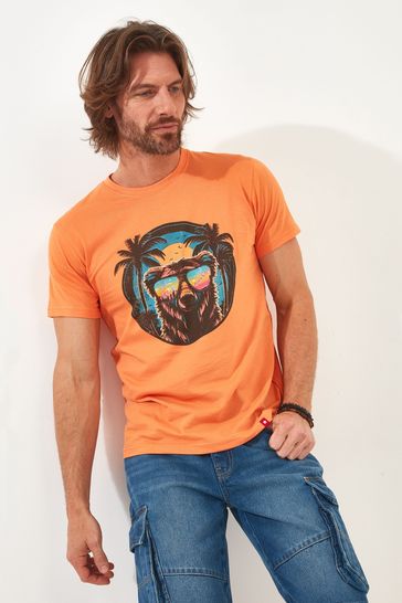 Joe Browns Orange Cool Bear Graphic T-Shirt