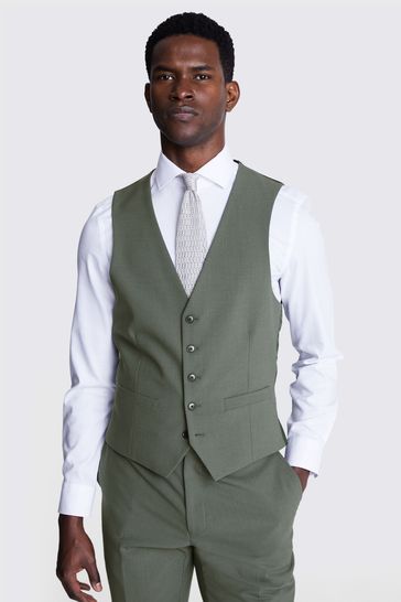 DKNY Sage Green Slim Fit Waistcoat