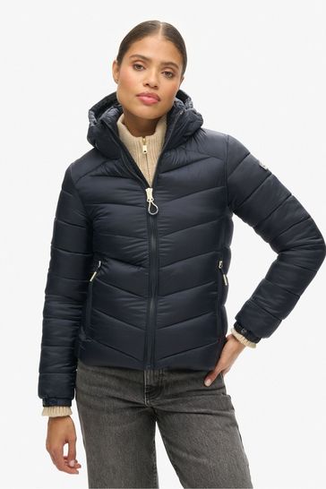 Superdry Blue Hooded Fuji Padded Jacket