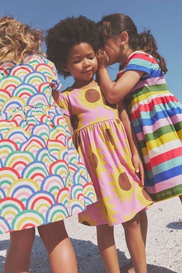 Boden 100 Cotton Sunflower Short Sleeved Fun Jersey Dress