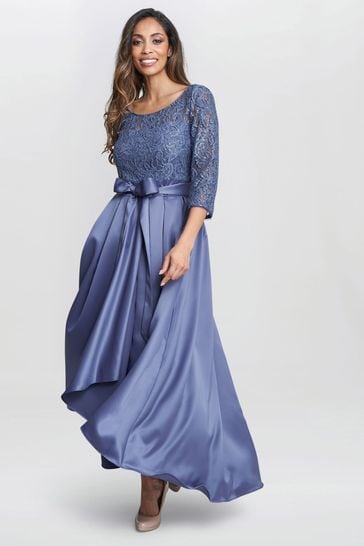 Gina Bacconi Blue Leona Sequin Lace Dress