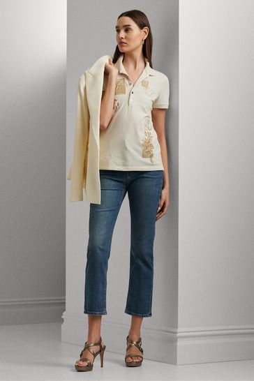 Buy Lauren Ralph Lauren Blue High Rise Straight Leg Ankle Jeans from Next Turkey