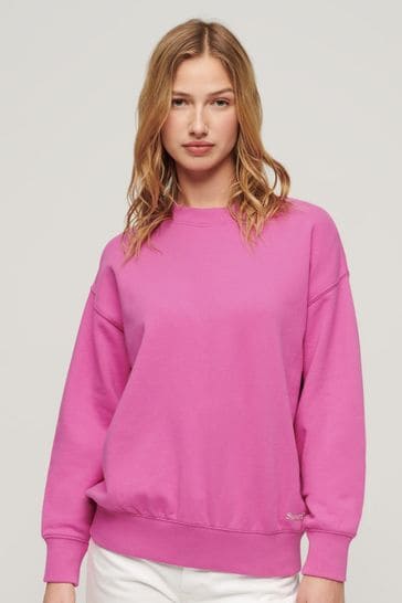 Superdry Pink Essential Logo Sweatshirt