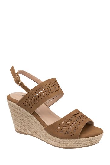 Dunlop Brown Wedge Open-Toe Sandals