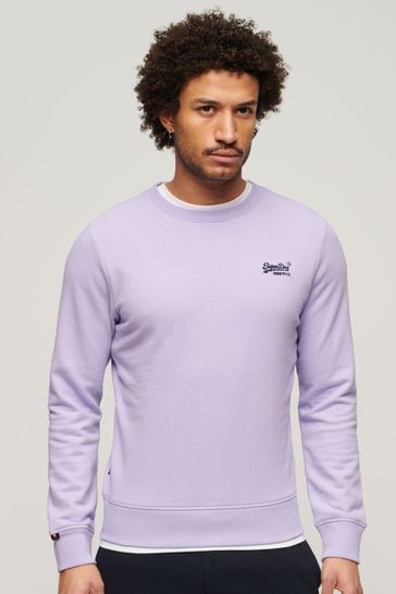 Superdry Purple Essential Logo Crew Sweatshirt