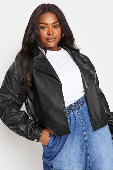 Black pu jacket deals