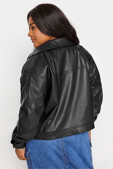 Black pu jacket shop