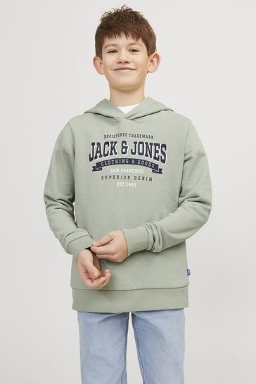 JACK & JONES JUNIOR Grey Logo Hoodie