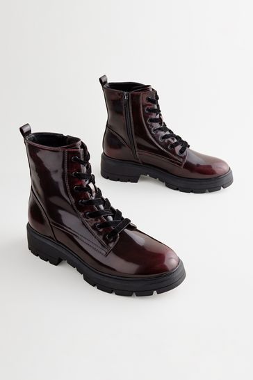 Burgundy Red Standard Wide Fit Forever Comfort Lace Up Boots