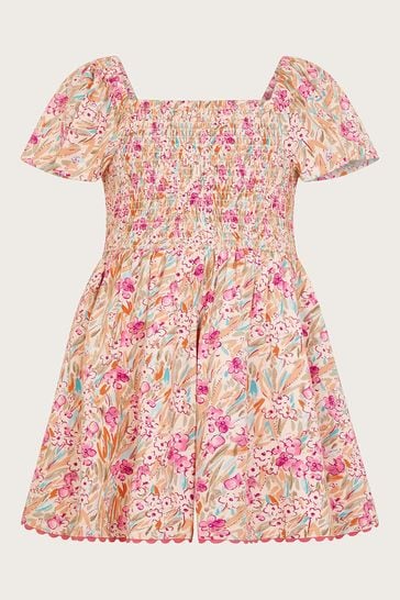 Monsoon Pink Brushed Floral Dress