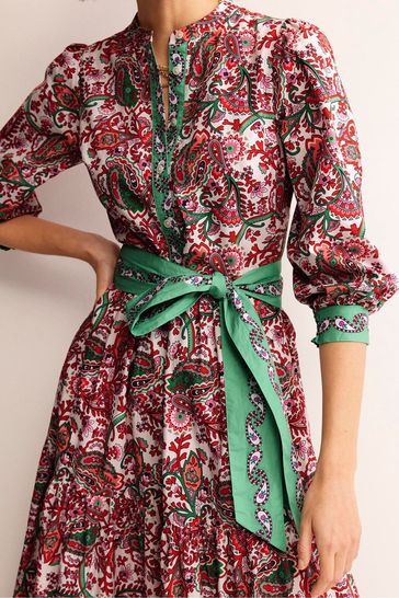 Boden Alba Tiered Cotton Maxi Dress