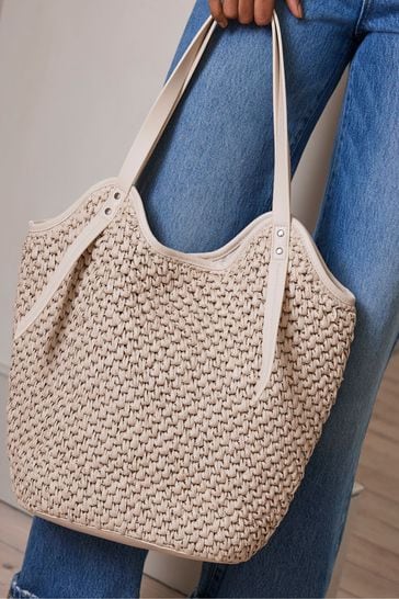 Mint Velvet Cream Paper Tote Bag