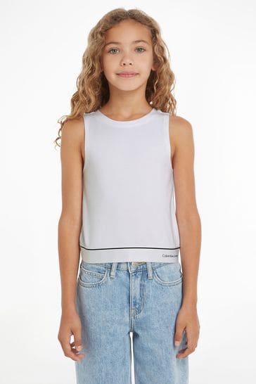 Calvin Klein Logo Tape Sleeveless Punto Top