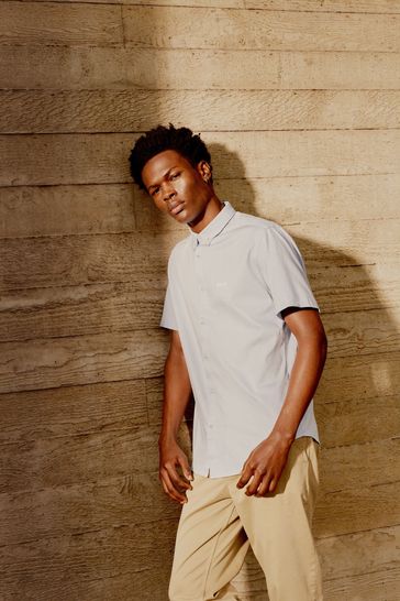 Boss white short sleeve shirt shop
