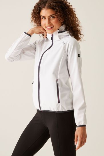 Regatta White Bourda Hooded Softshell Jacket