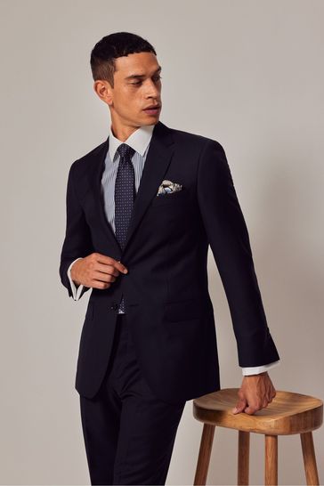 Hawes & Curtis Slim Blue Twill Suit Jacket