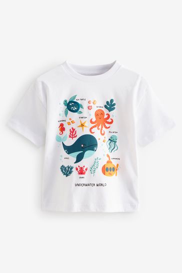 White Sea Animals Short Sleeve Character T-Shirt (3mths-7yrs)