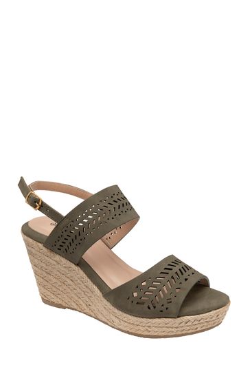 Dunlop Green Wedges Open Toe Sandals