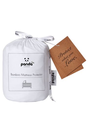 Panda London White Panda Kids Bamboo Cot Mattress Protector