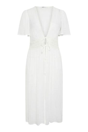 Buy Yours Curve White Crinkle Maxi Kimono from Next Bahrain