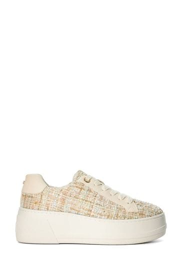 Buy Dune London Cream Episode Leather Platform Trainers from Next Cyprus