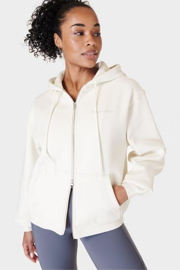 Sweaty Betty Lily White Powerhouse Zip Up Hoodie