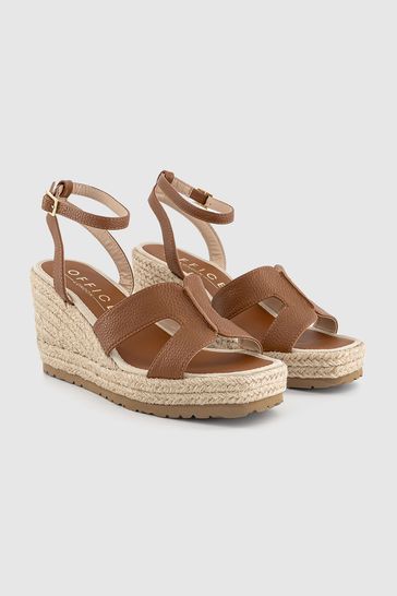 Office Brown Harbour Cut Out Espadrille Wedge Sandals