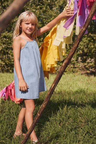 Denim 100 Cotton Strappy Sundress 3 16yrs
