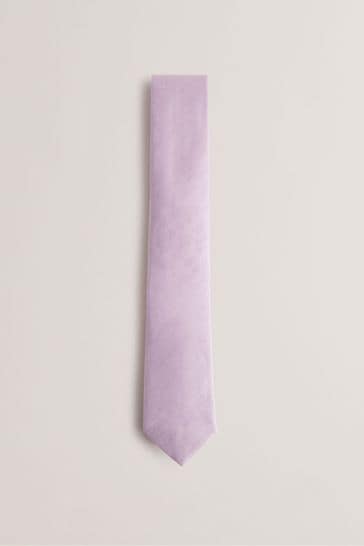 Ted Baker Purple Meads Silk Linen Blend Tie