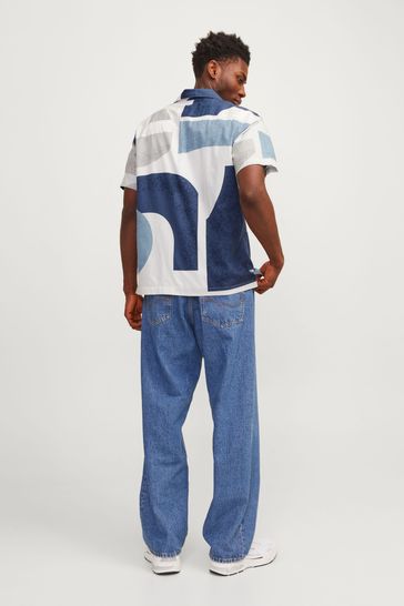 Buy JACK JONES Grey Abstract Print Resort Summer Shirt from Next Netherlands