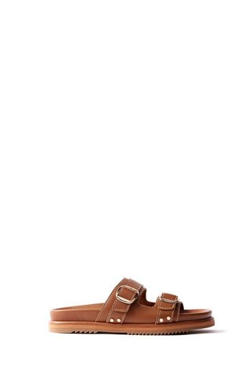 Mint Velvet Brown Leather Sandals