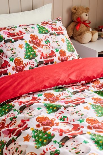 Buy Red Santa Christmas Duvet Cover and Pillowcase Set from Next Bahrain