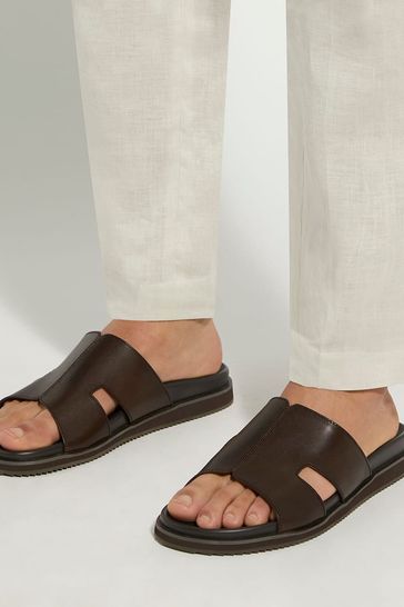 Dune London Insight Chunky Sole Footbed Brown Sandals