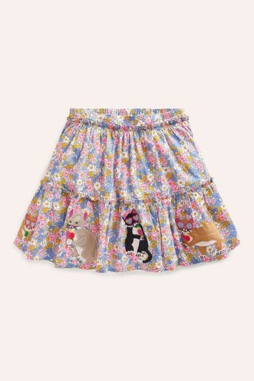 Boden Pink Appliqué Skirt