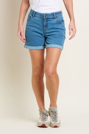 Brakeburn Blue Side Stripe Denim Shorts