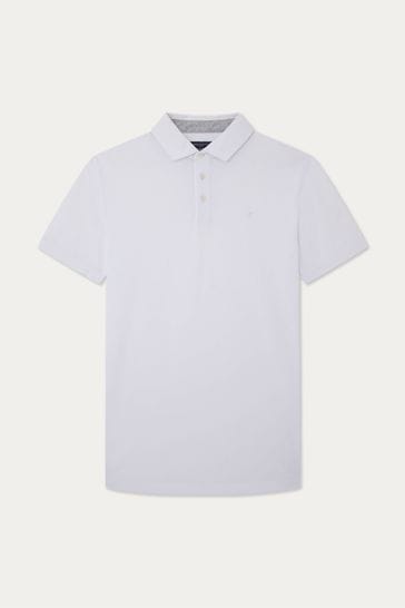 Hackett London Men White Short Sleeve Polo Shirt