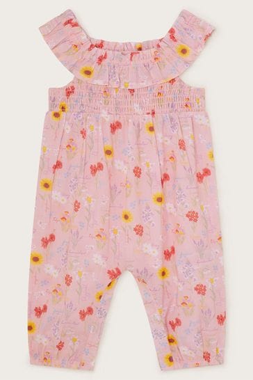 Monsoon Pink Newborn Sunflower Playsuit