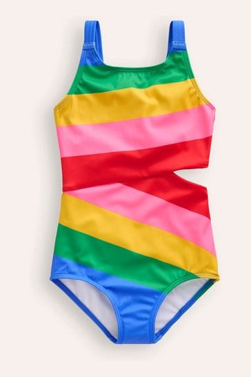 Boden Red Rainbow Cut-Out Swimsuit