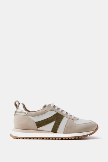 Mint Velvet Cream Suede Trainers