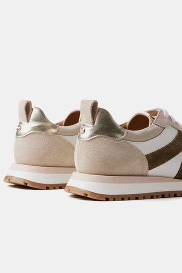 Mint Velvet Cream Suede Trainers