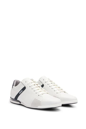 Boss leather trainers shop