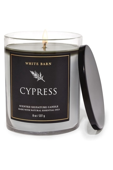 Bath & Body Works Clear Cypress Signature Single Wick Candle 8 oz / 227 g