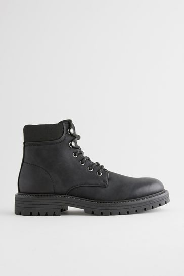 Buy Black Lace Up Boots from Next Bahrain
