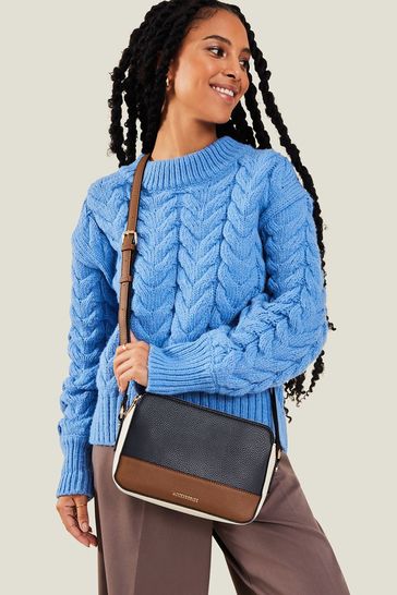 Accessorize Suedette Blue Classic Cross-Body Bag