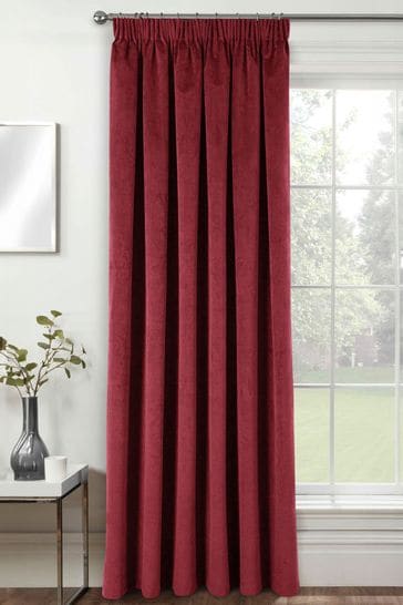 Enhanced Living Red Thermal Blackout Oxford Door Curtains